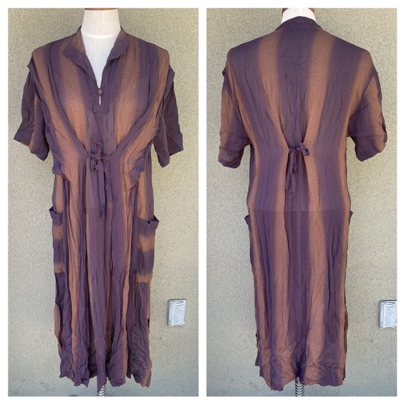 Hiroko Koshino 90s Japanese midi wrap style dress - Picture 1 of 9